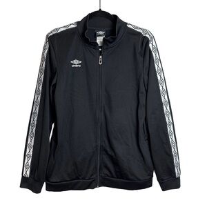 Umbro Black Track Jacket w/ Logo Tape Sleeves – XL